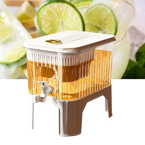 Image of ZJchao Fridge Drink Dispenser Beverage Water Refrigerator Container Large Capacity 5L with Spout Spigot Lid for Parties Daily Use Made of PP Plastic