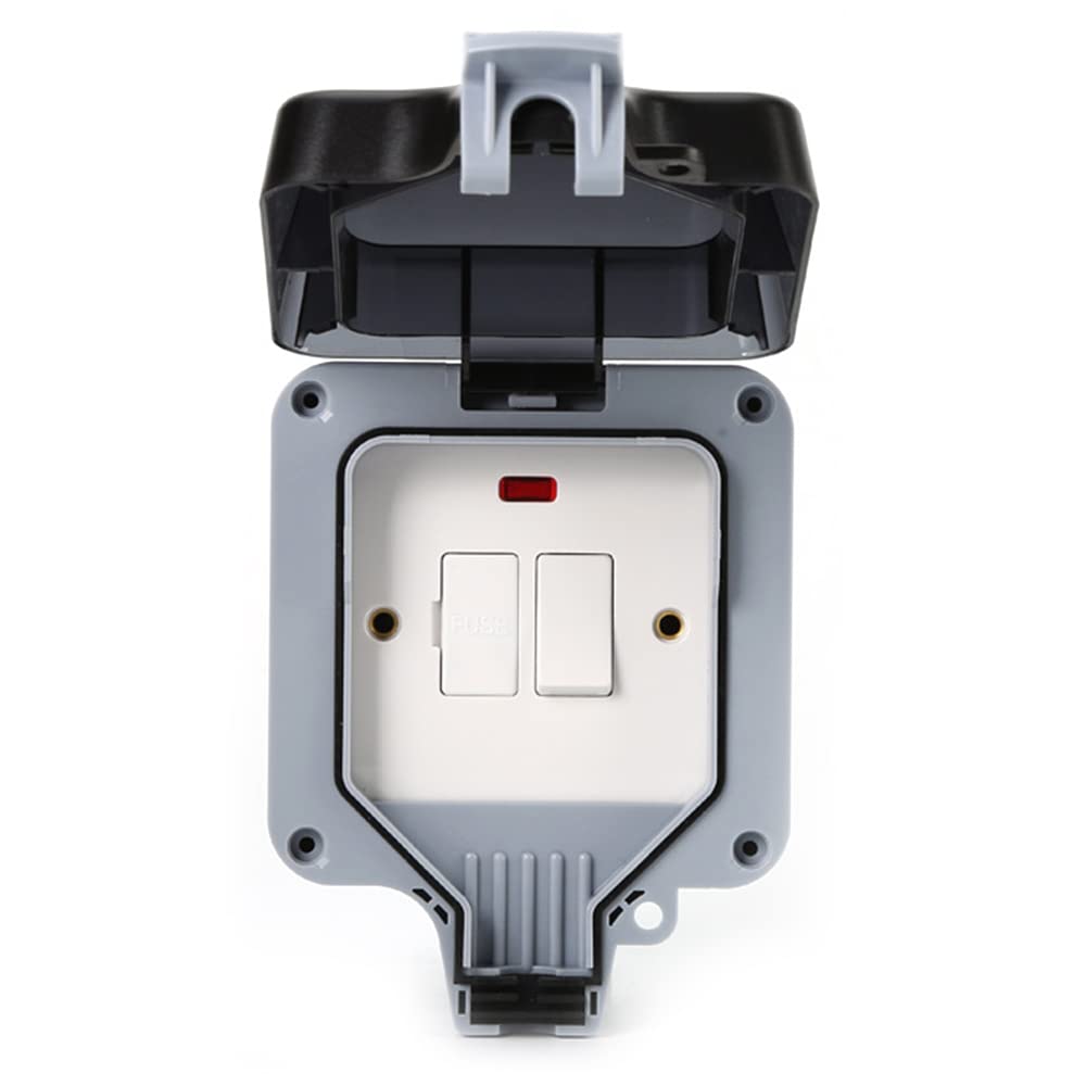 CENPEK Weatherproof Outdoor Switched Fused Connection Unit, IP66 Rated, 13 Amp