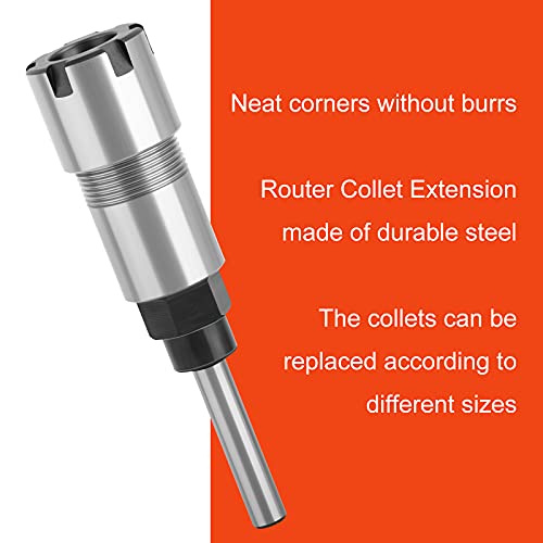Meiggtool 1/4 Inch Shank Router Bit Extension Collets Er16M Extender Chuck Converter Adapter, Convert 1/8-Inch & 1/4-Inch Shank Bits For Milling Lathe Tool Workholding And Cnc Engraving Machine #TOP2
