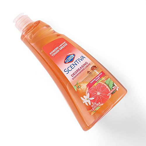 Image of Clorox Scentiva Dish Soap in Tahitian Grapefruit Splash, 26 Ounces | Clorox Scentiva Dish Soap | Dishwashing Liquid Cuts Through Tough Grease, Quick Rinse Formula, Tahitian Grapefruit Splash, 26 oz