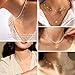 Zeffy Layered Gold Pearl Necklaces for Women 14K Gold Plated Dainty Layered Tiny Single Pearl Choker Trendy Cute Gold Necklace Stack Wedding Jewelry Sets for Women Bridesmaid Gifts