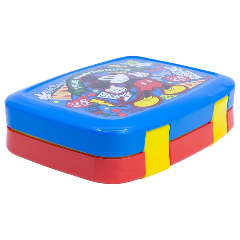 Image of STRIDERS BentoPro Sandwich Box for Kids - Mickey Lunch Box with Multi Compartments | Leak-Proof, BPA-Free & Reusable School Tiffin | Perfect for Boys & Girls' Snacks, School, Travel & Everyday Use