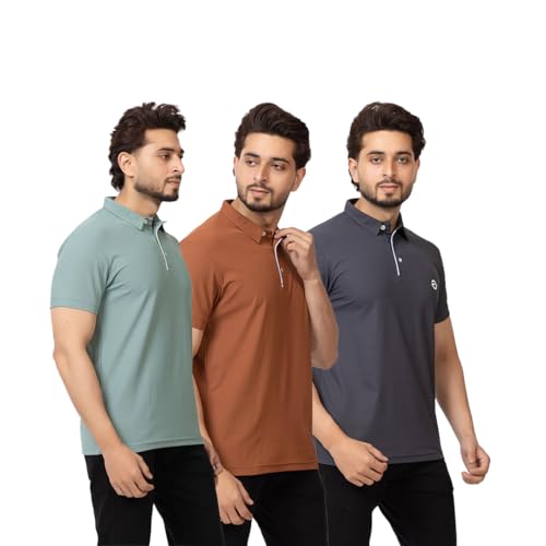 Image of OSCILLATE Summer Casual Wear Polycotton Polo Tshirt || Collared Neck Half Sleeve Solid T-Shirt for Men