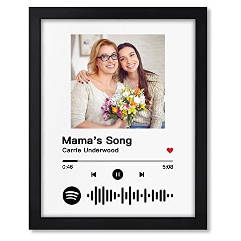 Spotify Picture Frame - Personalised Photo Music Frame, Custom Spotify Code Poster Prints, Album Cover Home Dector Customized Gifts for Mom Cover