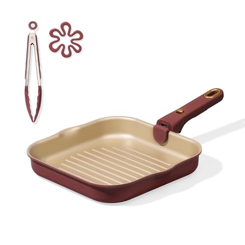 CAROTE 10 Inch Titanium Reinforced Grill Pan