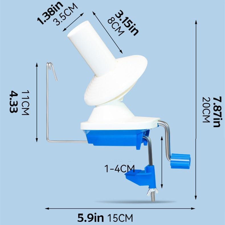 Manual Weaving Ball Winder for Bundles Wool Yarn Cake Making, Come with 10oz Assorted Novelty Yarn Skeins, Handy Spinner for Crochet Knitting Lovers Mix Fantastic Fiber Thread