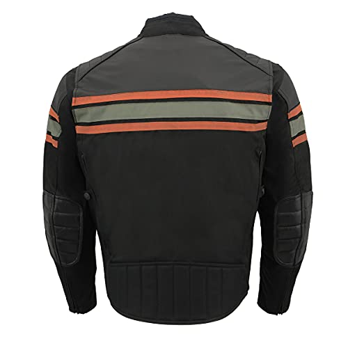 Milwaukee Leather MPM1751-BLACK-LG Burnt Orange Leather And Textile Armored Motorcycle Jacket thumb #4