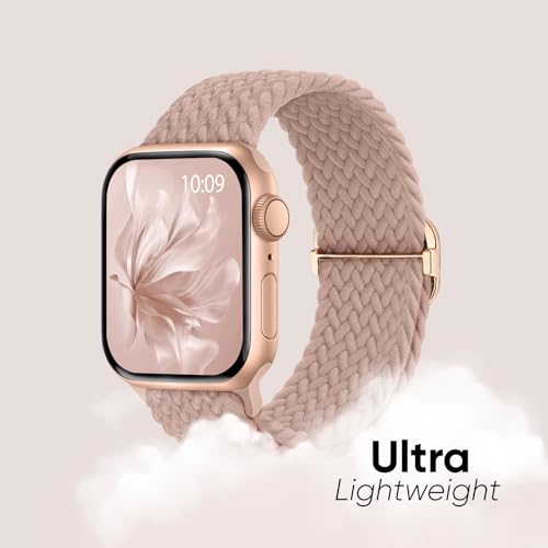 Raradev 5 Pack Braided Band Compatible for Apple Watch Straps Women 40mm 41mm 38mm 42mm 44mm 45mm 46mm 49mm, Breathable Stretchy Elastic Sport Loop for iWatch SE3 Series 11/10/9/8/7/6/5/4/3/2 - Image 2