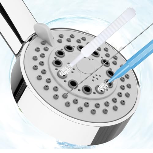 Image of 60pcs Shower Head Cleaner Tools Kit, 2 Designs Shower Head Cleaning Brushes Multi-Size Showerhead Anti-Clogging Cleaner Picks for Bathroom Small Hole Nozzle Gaps Slot (Orange, Blue, White)