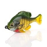 Savage Gear Pulse Tail Bluegill Loosebody Fishing Bait, 1 1/4 oz, Vivid Gill, Realistic Contours, Colors & Movement, Durable Construction, Heavy-Duty Weighted Fishing Hook, 100% Snag-Free Design