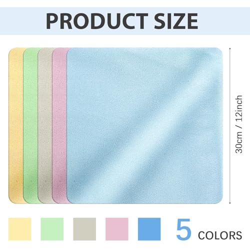 Teaaha 599881_1_FUAIXAZV 5Pcs Eye Glass Cleaning Cloth 12X12 Inch Large Thickened Microfiber Eyeglasses Cleaner Wipes thumb #1