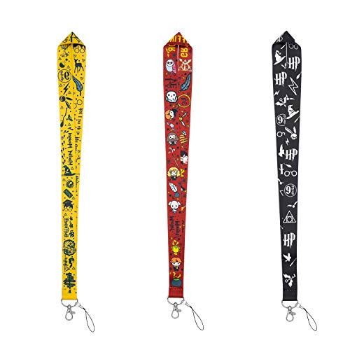 VERSRH 3PCS Magical Wizard Lanyards, Sport Nec k Lanyard Strap for Key Chains, Detachable Lanyard for Phone, Keychain Lanyard with Release Buckle, Cartoon Phone Strap, Premium Lanyards for ID Badges VERSRH 3PCS Magical Wizard Lanyards, Sport Neck Lan