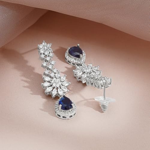 Image of Rubans American Diamond Zirconia Necklace Set Stylish Jewellery Gift for Women & Girls
