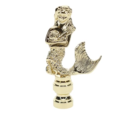 Image of B&P Lamp Mermaid Design, Solid Brass Finial, Brass Finish