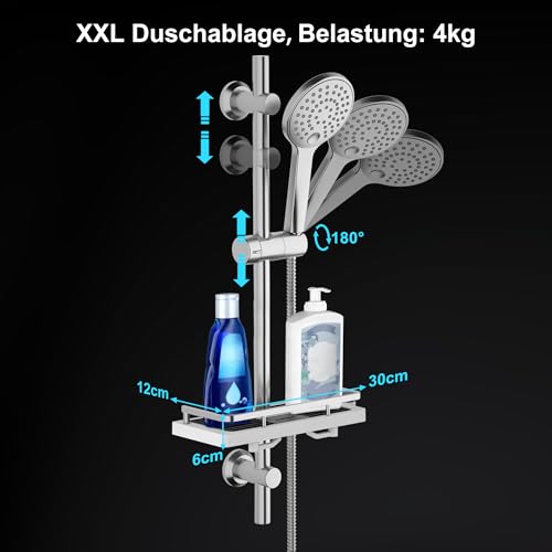 Barre de douche solide en acier inoxydable 304 modèle HBD12CP - 5