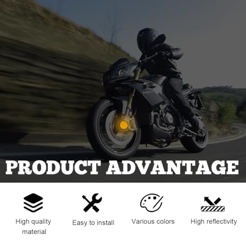 Image of povtii 2 PCS Motorcycle Warning Reflectors, M6x1.0 Waterproof Plastic Reflective Warning Reflector, Motorcycle Rear Safety Reflector with Screw, Universal Motorcycle Accessories (Round, Orange)