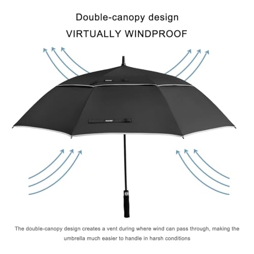 Image of G4Free 47 /54 /62 /68 Inch Automatic Open Golf Umbrella Oversize Extra Large Double Canopy Vented Windproof Waterproof Stick Umbrellas