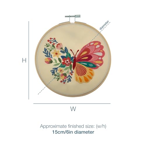Trimits Embroidery Hoop Kits, 15cm 6” Beginner Starter Set, Includes Bamboo Hoop Threads Cloth Needle Backing & Instructions - Image 4