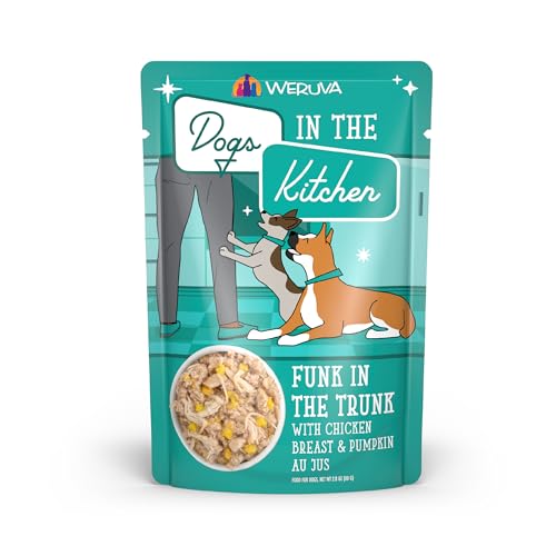 Weruva Dogs in The Kitchen, Funk in The Trunk with Chicken Breast & Pumpkin Au Jus Dog Food, 2.8Oz Pouch (Pack of 12) Weruva Dogs in The Kitchen, Funk in The Trunk with Chicken Breast & Pumpkin Au Jus Dog Food, 2.8Oz Pouch (Pack of 12)