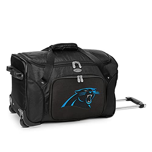 Denco NFL Carolina Panthers Wheeled Duffel Bag, Black, 22 x 12 x 5.5 (NFCPL401)