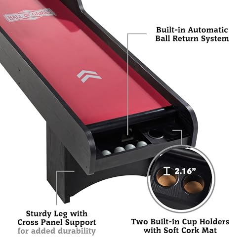 Hall of Games 130 Inch Premium Roll and Score Game, Burgundy/Black - Thumbnail 5