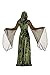 Sinastar Womens Medieval Dress Costume Hooded Lace Up Renaissance Velvet Trumpet Sleeve Gothic Green Gown