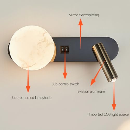 Luz de pared interior moderno regulable 3000K-6000K con rotación de 350° 2