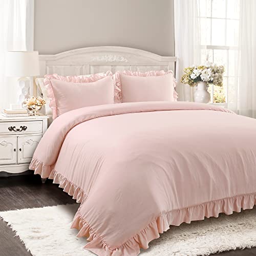 Edredón king Reyna color rubor de 3 piezas para cama grande 2