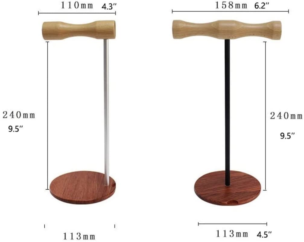 Soporte para portátil, Colgador for Auriculares, Soporte portátil de Madera y Metal for, Estante exhibición(Black)