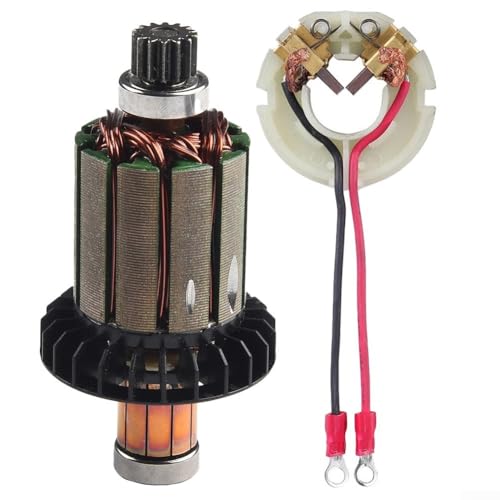Valixirant Soporte de armadura y escobillas de carbono 619301-1 para modelos DHP458 BHP458 DDF458 BDF458, pieza de repuesto con armadura 619496-0 y soporte 638991-1