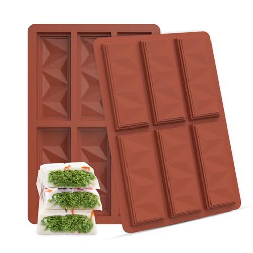 Moldes Chocolate Silicona, Antiadherente Molde de Chocolate, Molde para Bombones de Silicona, DIY Molde de Silicona para Chocolate Dulces Cubitos Hielo Gelatina Hacer Bombones (Rossastro brown)