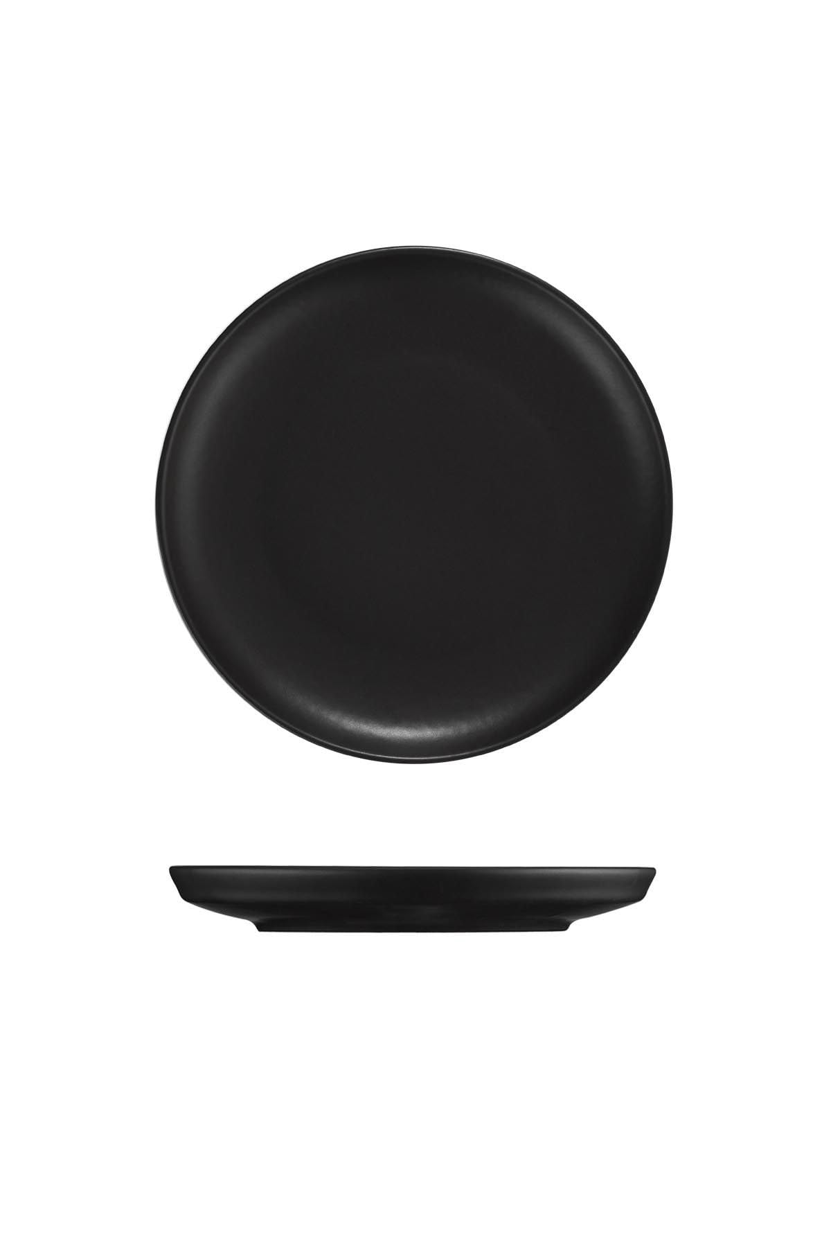 Elegante juego de cena de 16 piezas, color negro mate, 100% porcelana, incluye platos de servicio, platos profundos, platos para tartas y cuencos, apto para lavavajillas y microondas