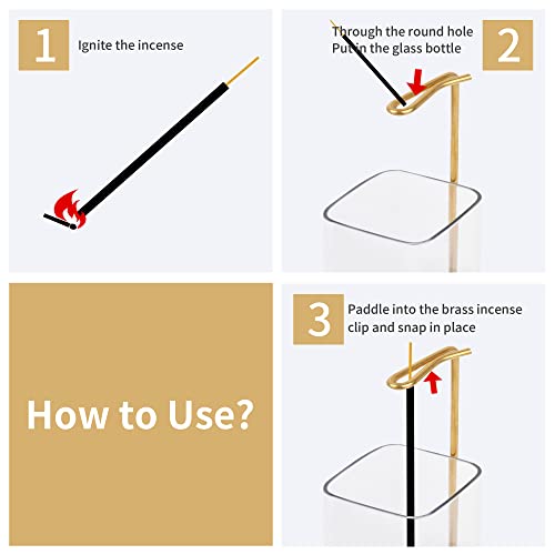 Skmihjl Incense Holder With Glass Ash Catcher Incense Sticks Burner With Wooden Base Brass Incense Clip,Anti-Ash Flying Modern Incense Burner For Home Office Yoga Meditation (Square) #TOP3