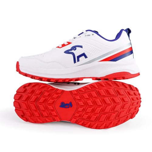 Image of KOOKABURRA Pro 2.0 Cricket Shoe, Rubber Sole, Red /White