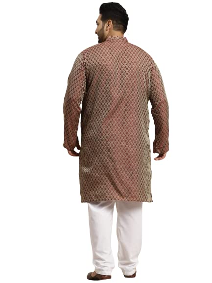Image of SOJANYA (Since 1958, Men's Silk Blend Grey Kurta Pyjama & Silk Blend Jacket Combo
