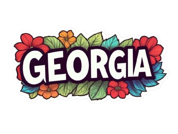 Image of Georgia State Sticker - USA States Vinyl Decal 5 Inch, Waterproof Georgia Map Sticker for Car Bumper, Laptop, Truck, Wall