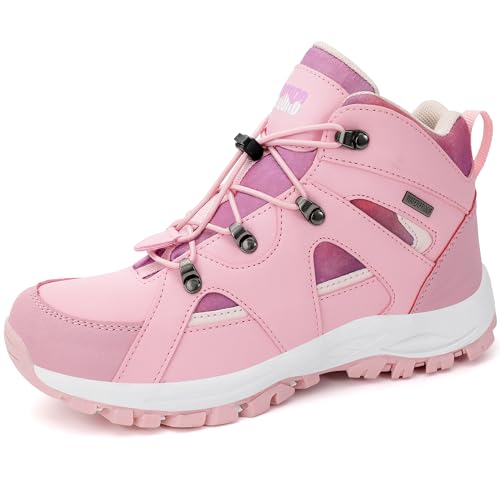 Best Hiking Boots for Girls: Waterproof & Durable Options 15 R CORD Kids Hiking Boots Outdoor Ankle Hiking Boots Girls Trekking Walking Boots with Drawstring Non-Slip Outdoor Boots Pink 2 Little kid