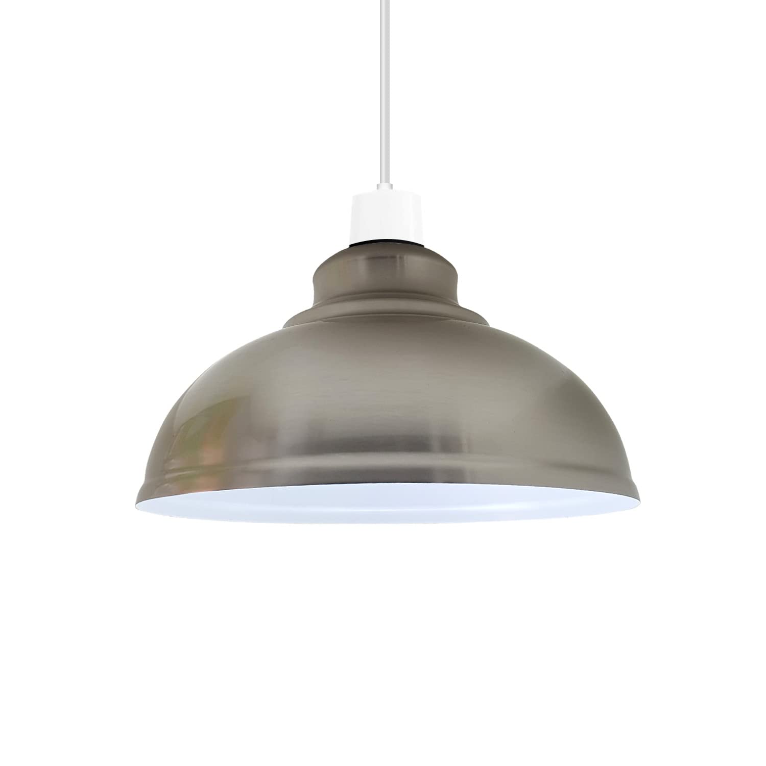 LEDSone Satin Nikel Lamp Shade, 29cm Easy-Fit Ceiling Light Shade, Non-Electrical Pendant Lampshades for Ceiling Lights, Lamp Shades for Wall Lamps, Floor Lamps, Living Room, Bedroom