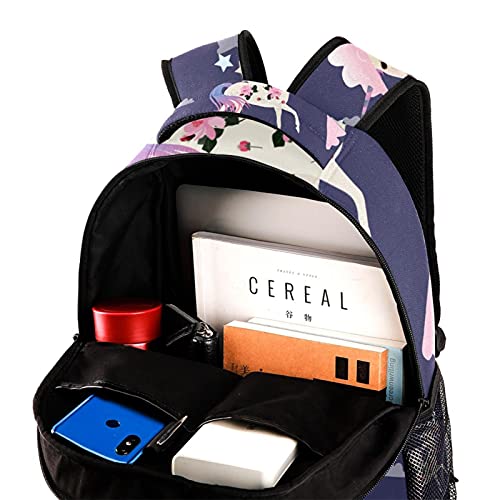 Sac d'école bleu aquarelle à motif marguerite pour étudiants - 4
