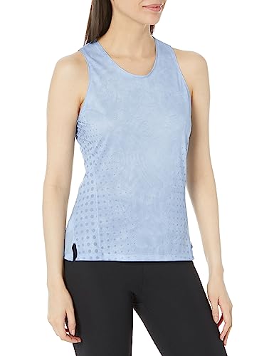 Salomon Womens Sense Aero Tank T-Shirt, Chambray Blue/English Manor, X-Small US