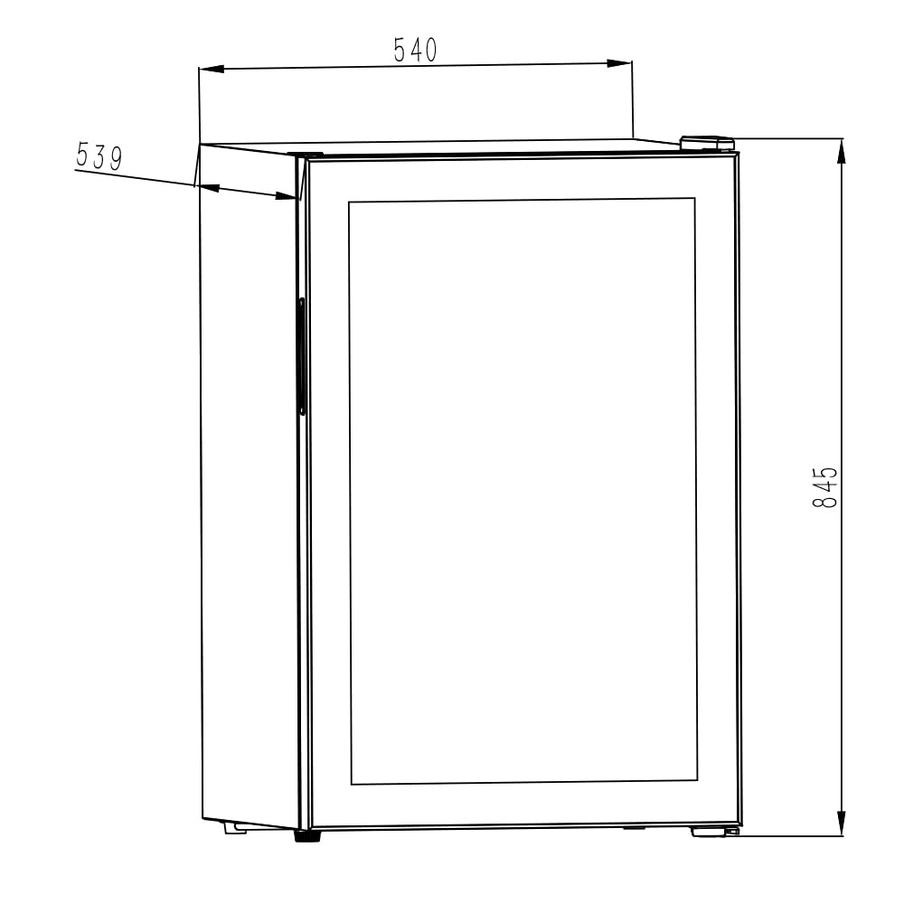 SVAN Frigorífico Refrigerador Horeca Negro SRH855500EN. Capacidad 115 Litros, Puerta Reversible, Bajo Nivel Sonoro, Eficiencia Energética Clase E