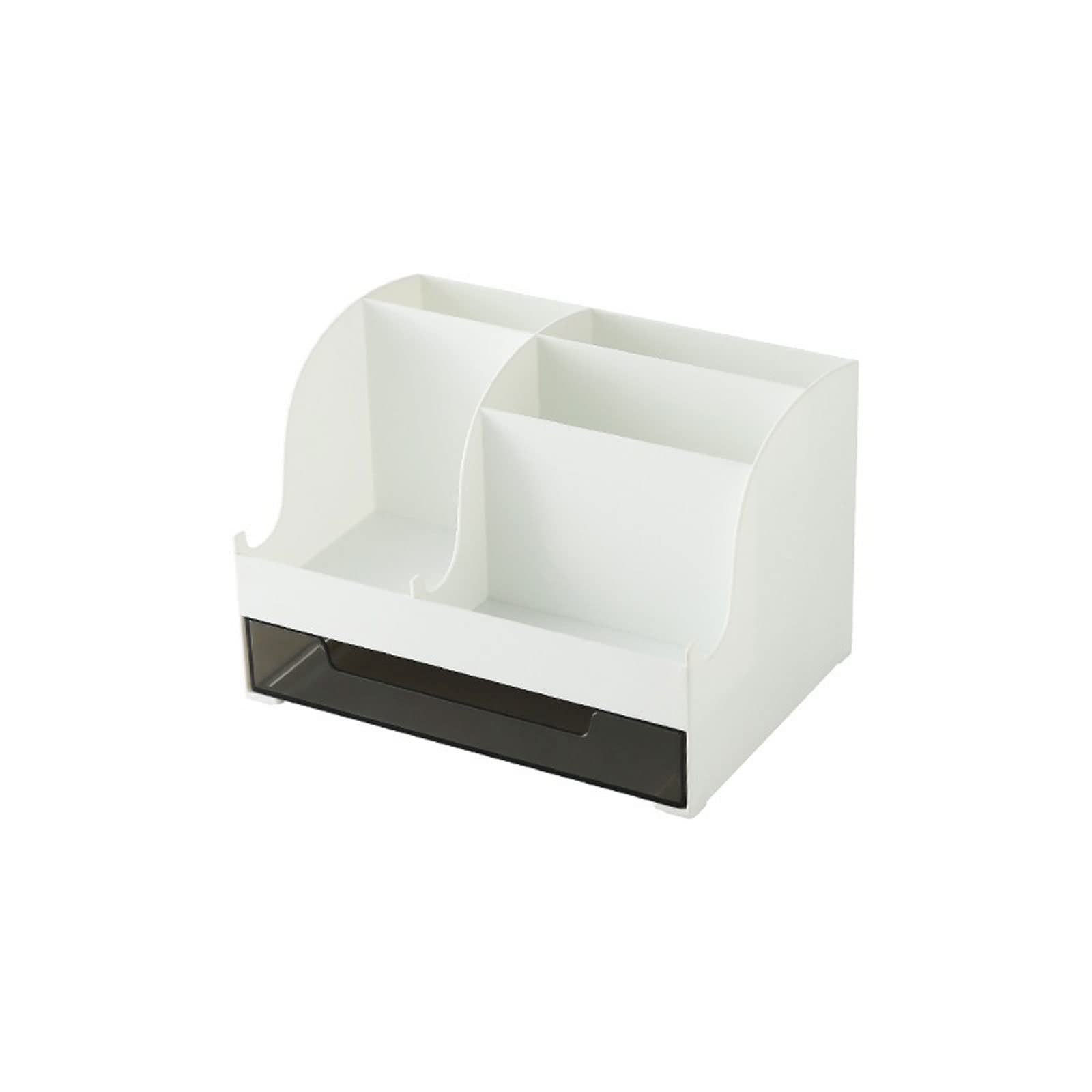 JINGYAN Pencil Holders Large capacity desk accessories pen holder with drawer pencil storage box desktop school office stationery(White)