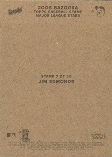 Miniatura 2 de 2006 Bazooka Stamps #7 Jim Edmonds MLB Baseball Trading Card