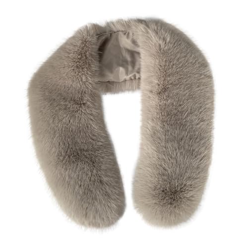 Écharpe châle en fausse fourrure pour femme pour l'hiver, cache-cou, écharpe enveloppante comme col en fourrure véritable, taille XL, gris, Large
