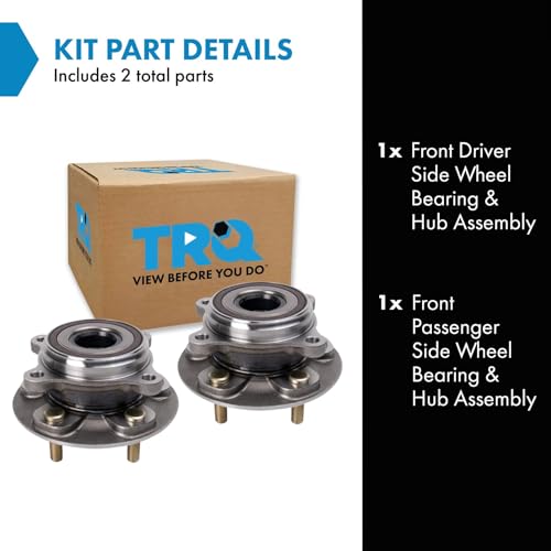 Image of TRQ Front Driver and Passenger Side Wheel Bearing and Hub Assembly Set Compatible with 2018-24 Toyota Camry, 2016-22 Lexus RX350, 2019-23 Lexus ES350, 2016-22 RX450h, 2018-22 RX350L More