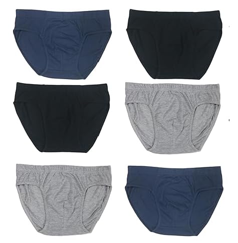 reshmena® 6 Men Briefs Underwear Cotton brief Classic Stretch Fit Comfortable Underpants Men Multipack Brief Hipster Assorted Colors Size XL