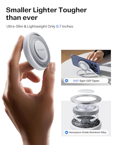 Image of TORRAS Qi2.2 25W Wireless Charger, Magnetic Charger for Phone 17 16 15 14 13, Samsung Galaxy S26 S25, Phone Wireless Charger, Phone Charger Stand with Cable and Plug, White
