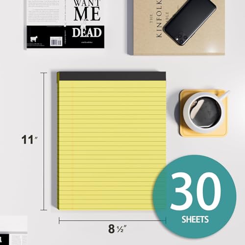 image for MSKKSM Legal Pads 8.5 x 11, 2 Pack Yellow Note Pads 8.5 x 11 Writing P