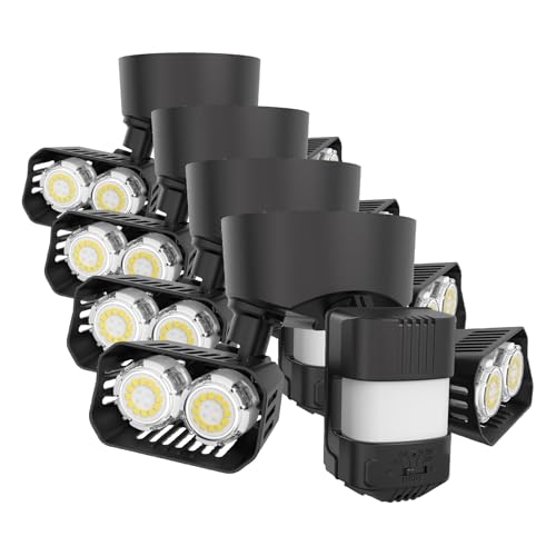 SANSI US SANSI 28W 3500LM Motion Sensor Outdoor Lights, Outdoor Motion Sensor Light Security Lights Detector with 4 Mode 350W Equiv 5000K, IP65 Waterproof for Soffit, Garage, Yard (Black) Hardwired (