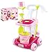 Produktbild LHTY Kleiner Helfer Kompletter Reinigungswagen Wagen Kinder tun so als würden sie Spielen Reinigungsspielzeug Set mit Wagen, Besen, Mopp, Eimer, Kehrblech, Bürste, Putzlappen, Scheinseifenflasche,B2